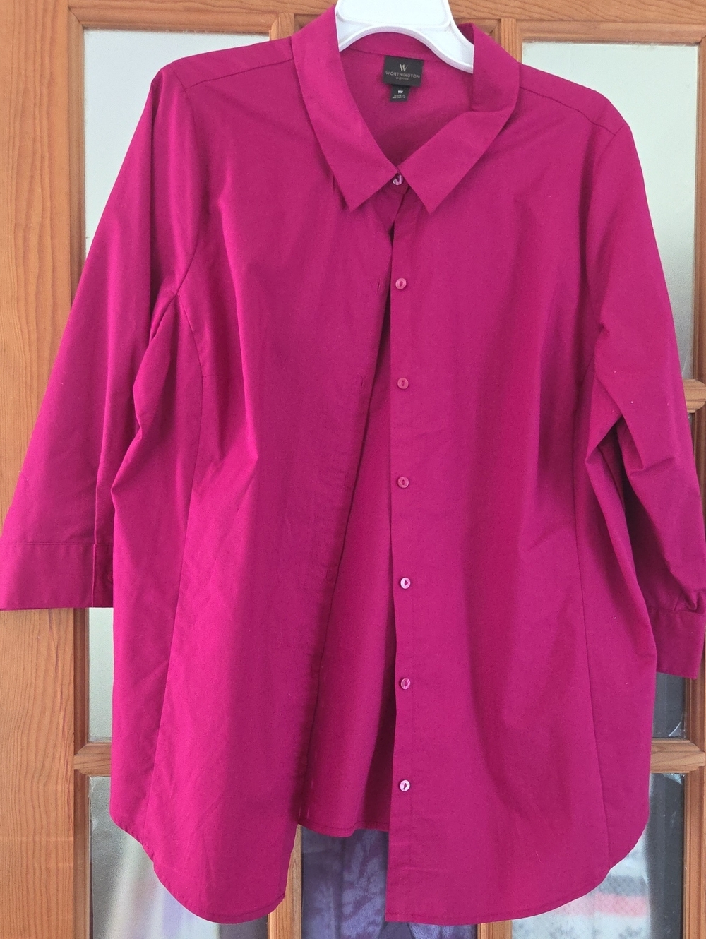 Worthington Men's Magenta Button-Down Shirt